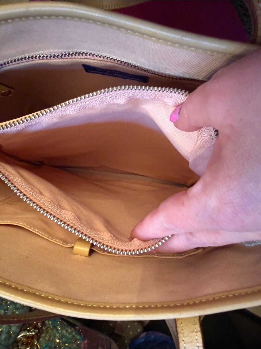 Burberry Brown Plaid Tote with Tan Leather Trim - Picture 9 of 12